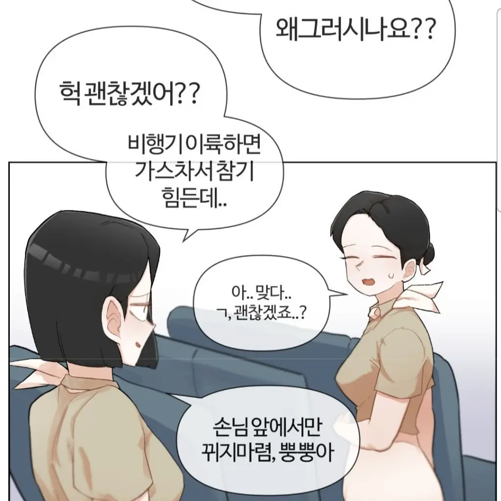 ChunkyBatik0450의 승무원이 불편해보인다