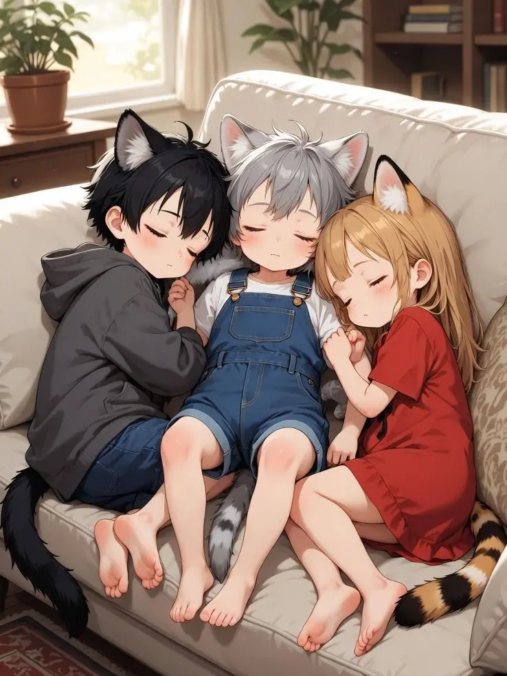 mogmogotter의 3匹の子猫、居候する