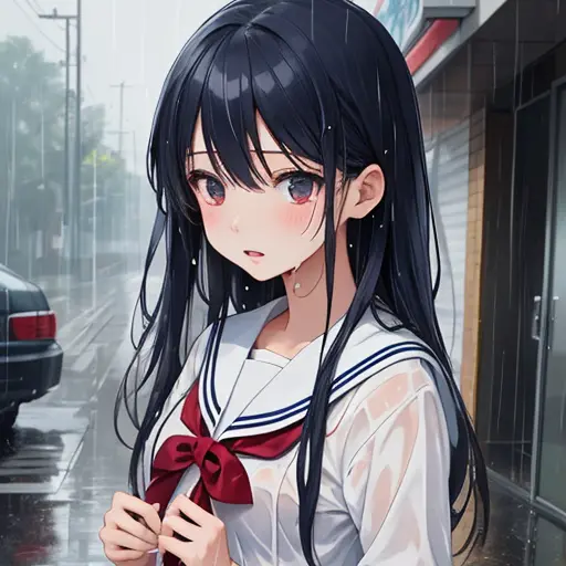 AntsyDoor9583의 彼女が家に来る途中ゲリラ豪雨に遭遇した