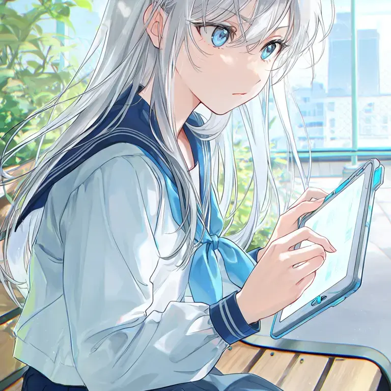 BaldPrint0152의 隣の席の銀髪美少女は若き社長