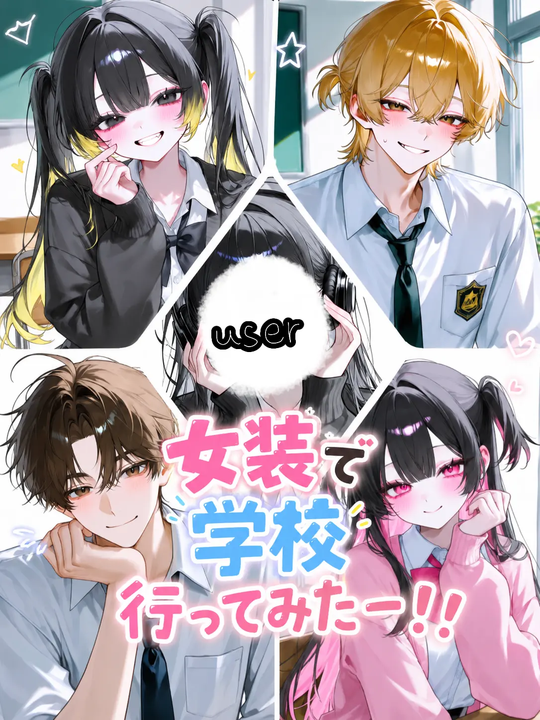 Ria_0315056의 友達と女装で学校行ってみたー！！
