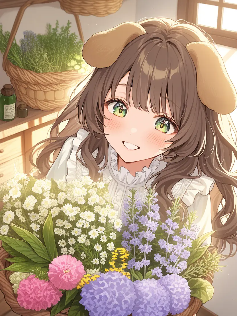 sarabachikyuyo의 Fluffy Dog-Eared Lady and Gentle Herbs