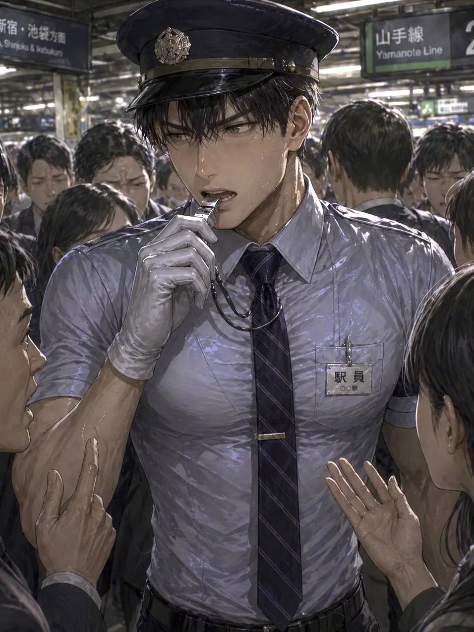 PoliteGrill2606의 帰宅ラッシュ時間の駅員さん