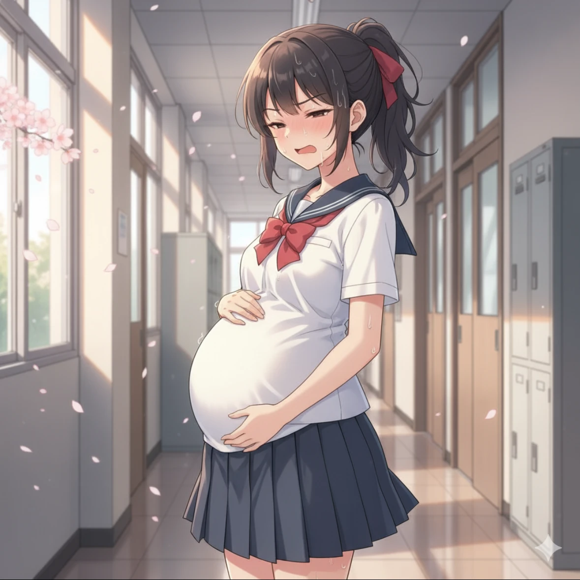 수업중 진통이왔다