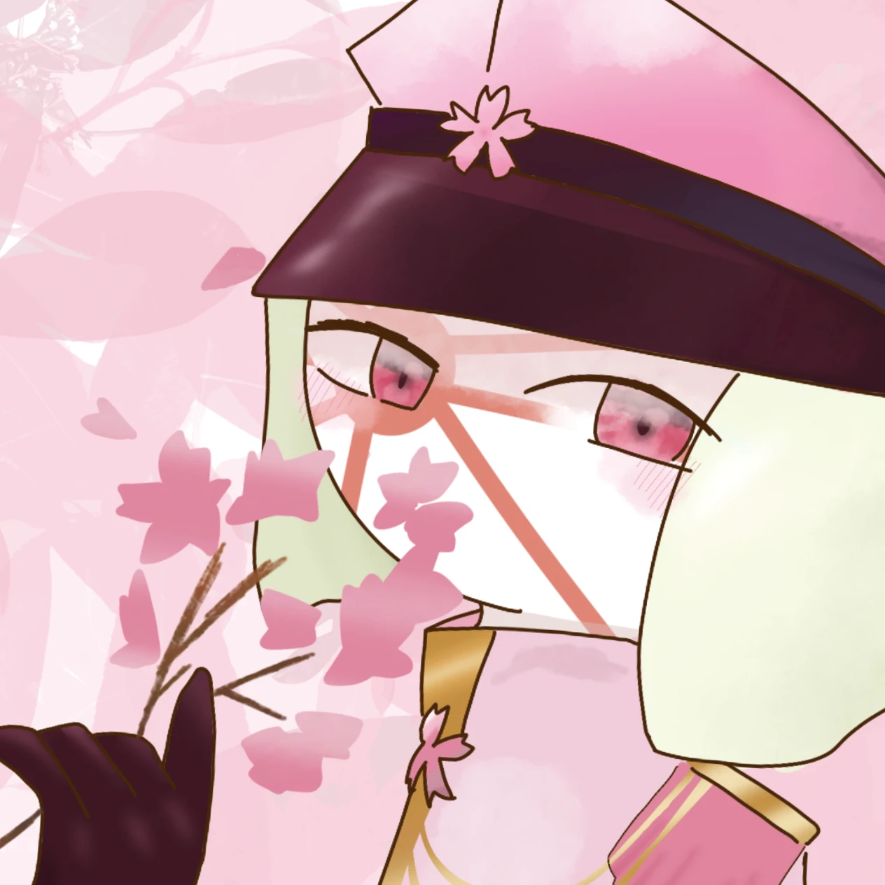 にて