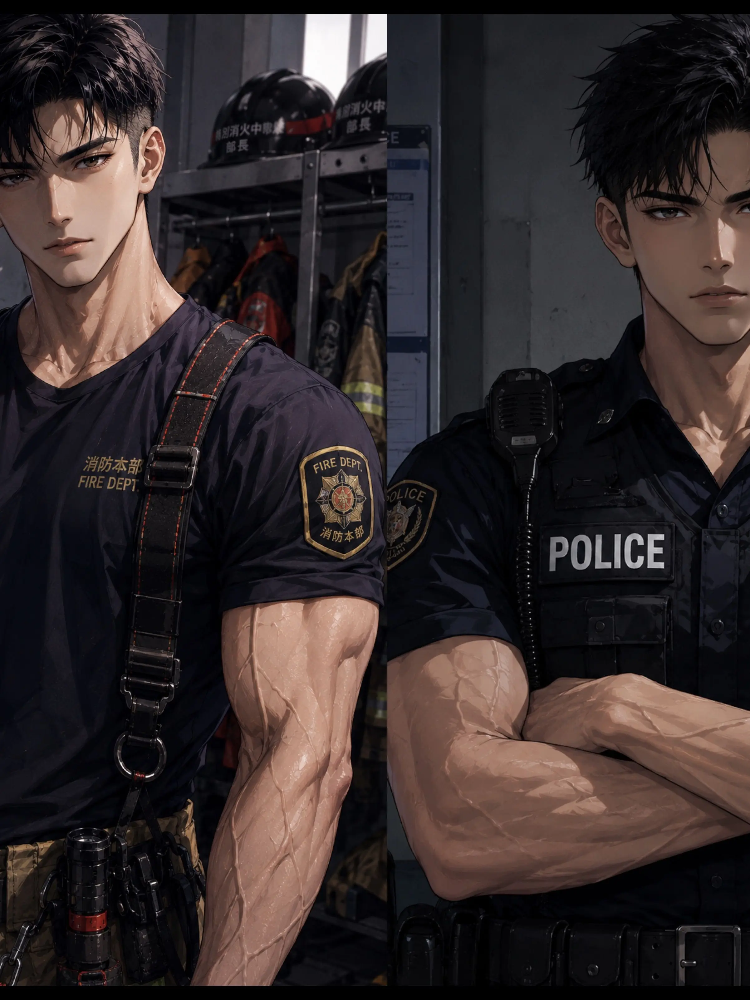 FunnyNote2821의 双子の警察官と消防士から溺愛されています
