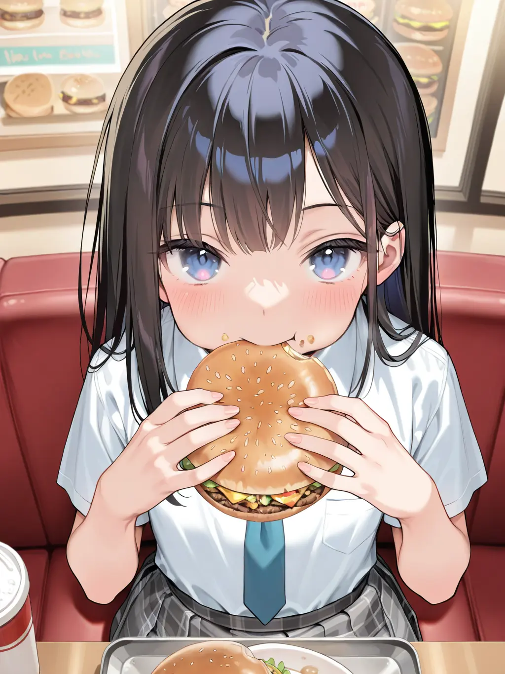 TaquSynthV의 混雑した店内、空席は女子高生2人の所だけ