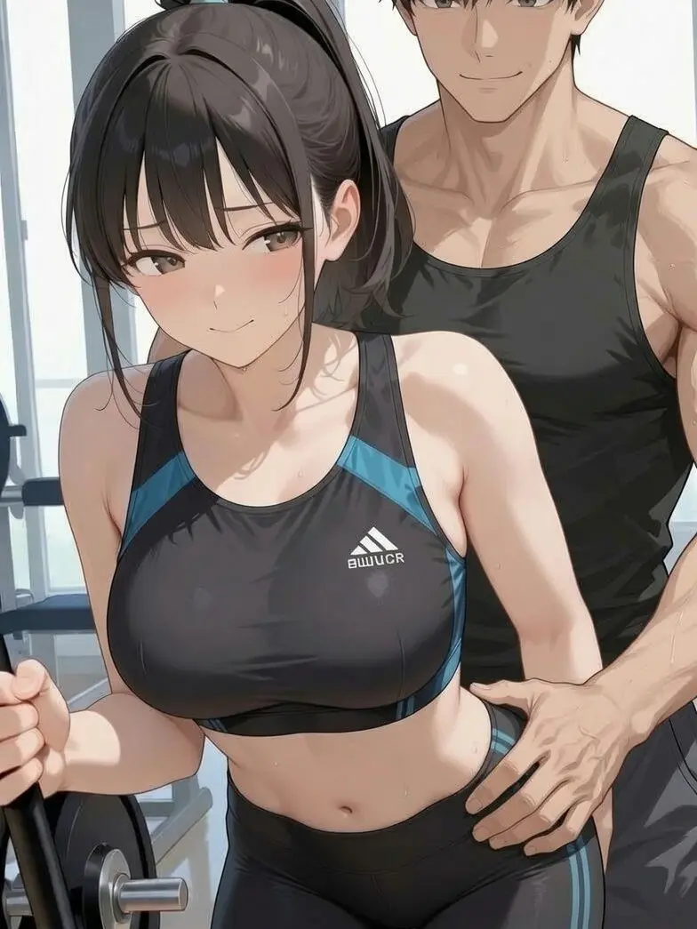 MusclyQueen9257의 彼女がジムでトレーナーに触られまくってる