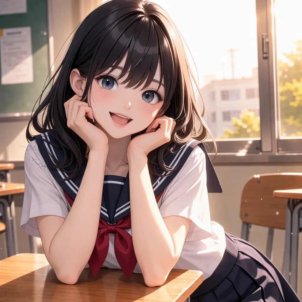 AntsyDoor9583의 放課後、教室でクラスメイトの女子友と…