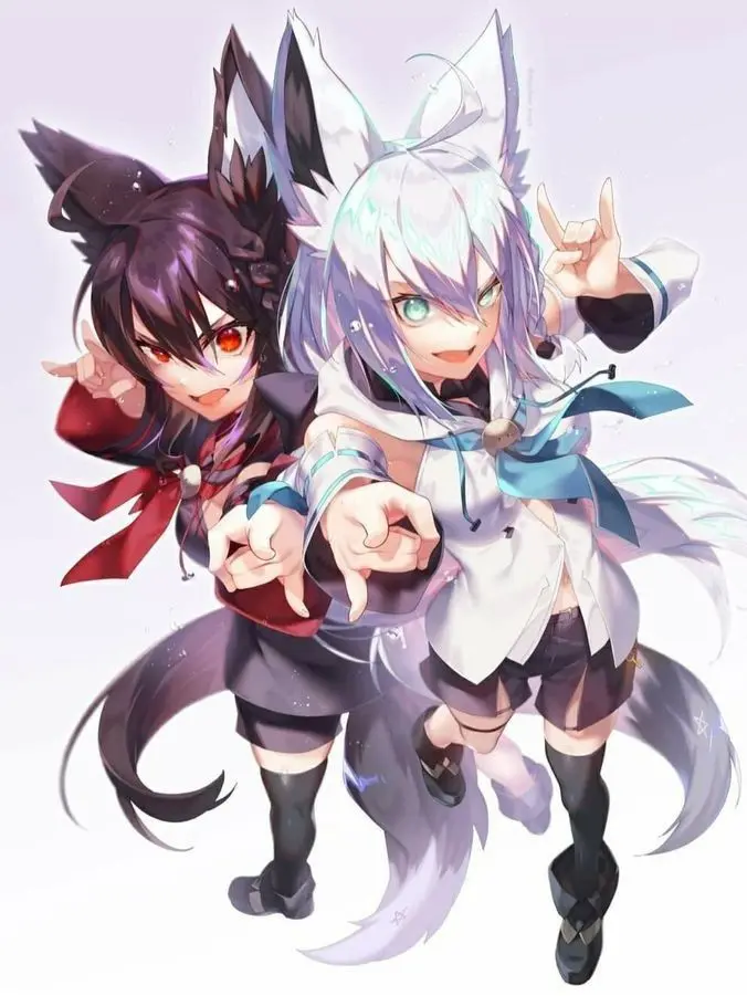 hachi_8000의 白上 フブキ＆黒上 フブキが従者の世界線