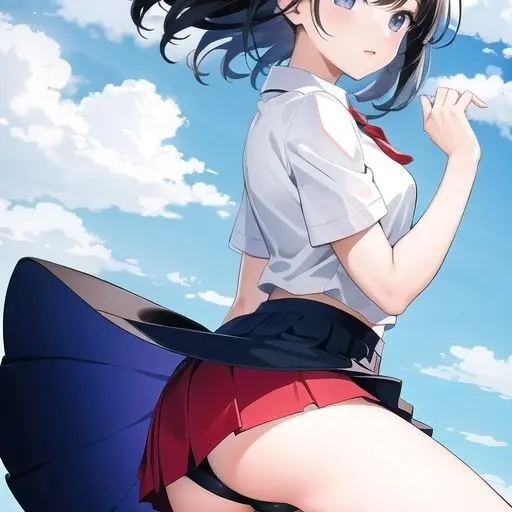 MaroonXeme1709의 風でスカートが捲れる