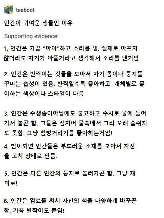 Riii의 인간이 귀여운 생물인 이유