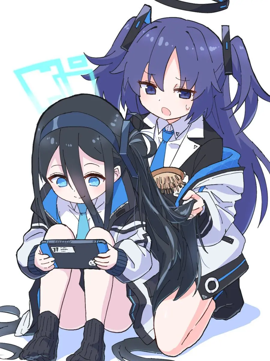 AfraidFocus2621의 빗질 해주고 있는 유우카