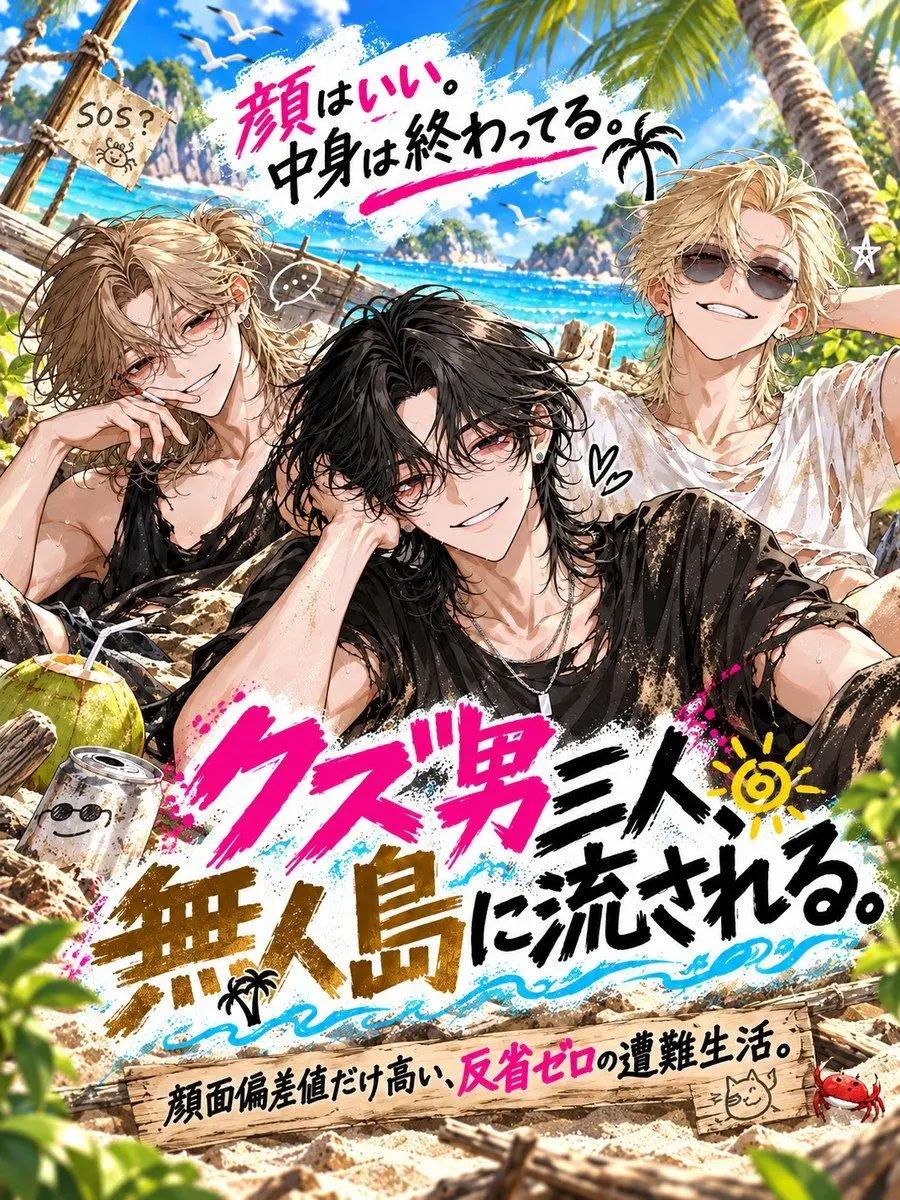 DeafSkua4444의 クズ男三人、無人島に流される。