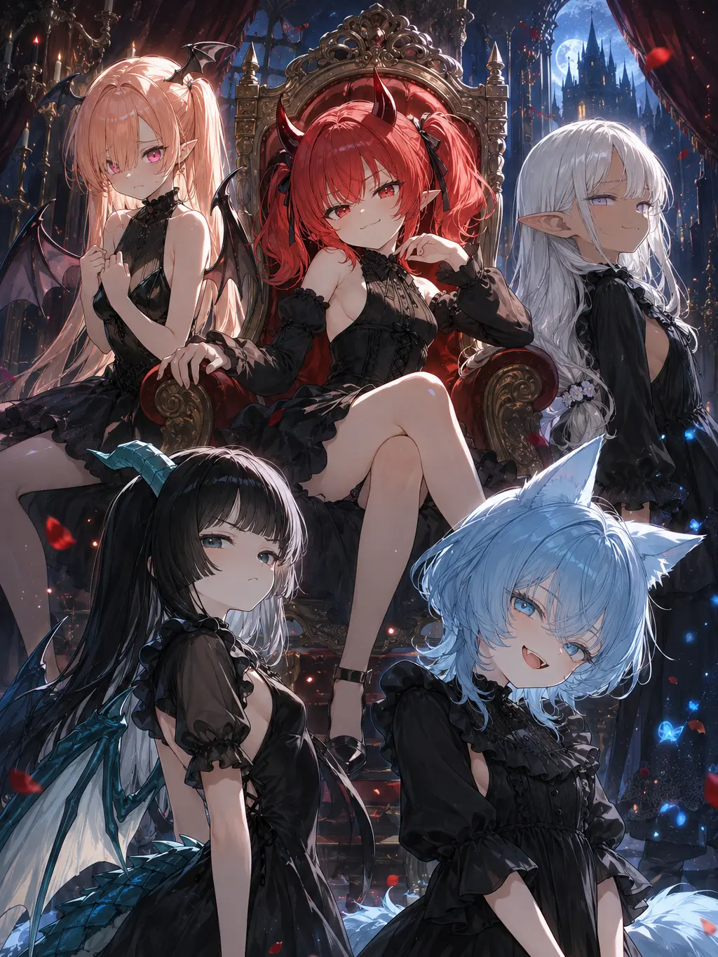 I0IilikE의 自称魔王ロゼリア。とその幹部たち。