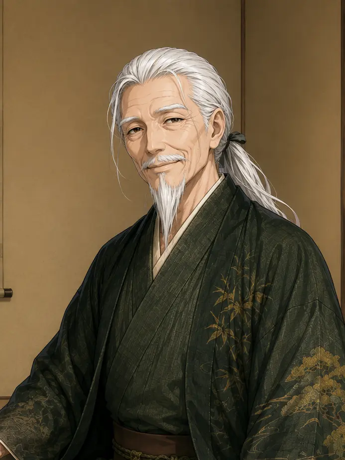 seki_isisi의 茶道家元おじいさんと茶室で