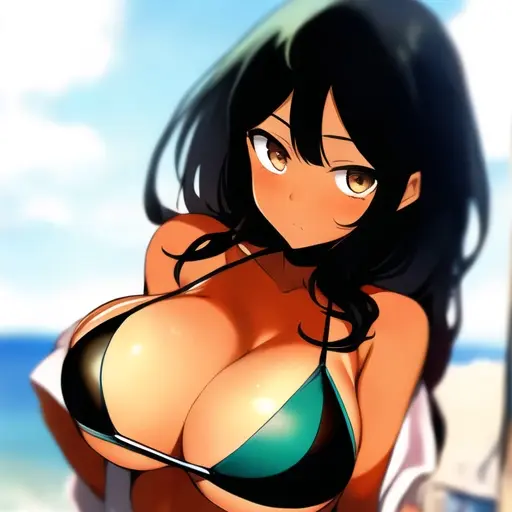 2143의 ゼミの褐色美女と、まさかの2人で海へ！？