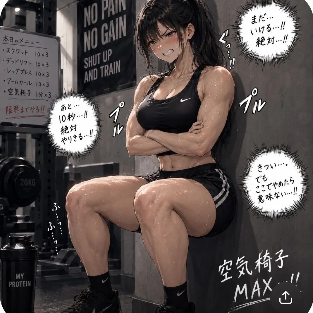 SaltyCloak3868의 負けず嫌いの筋トレ女子
