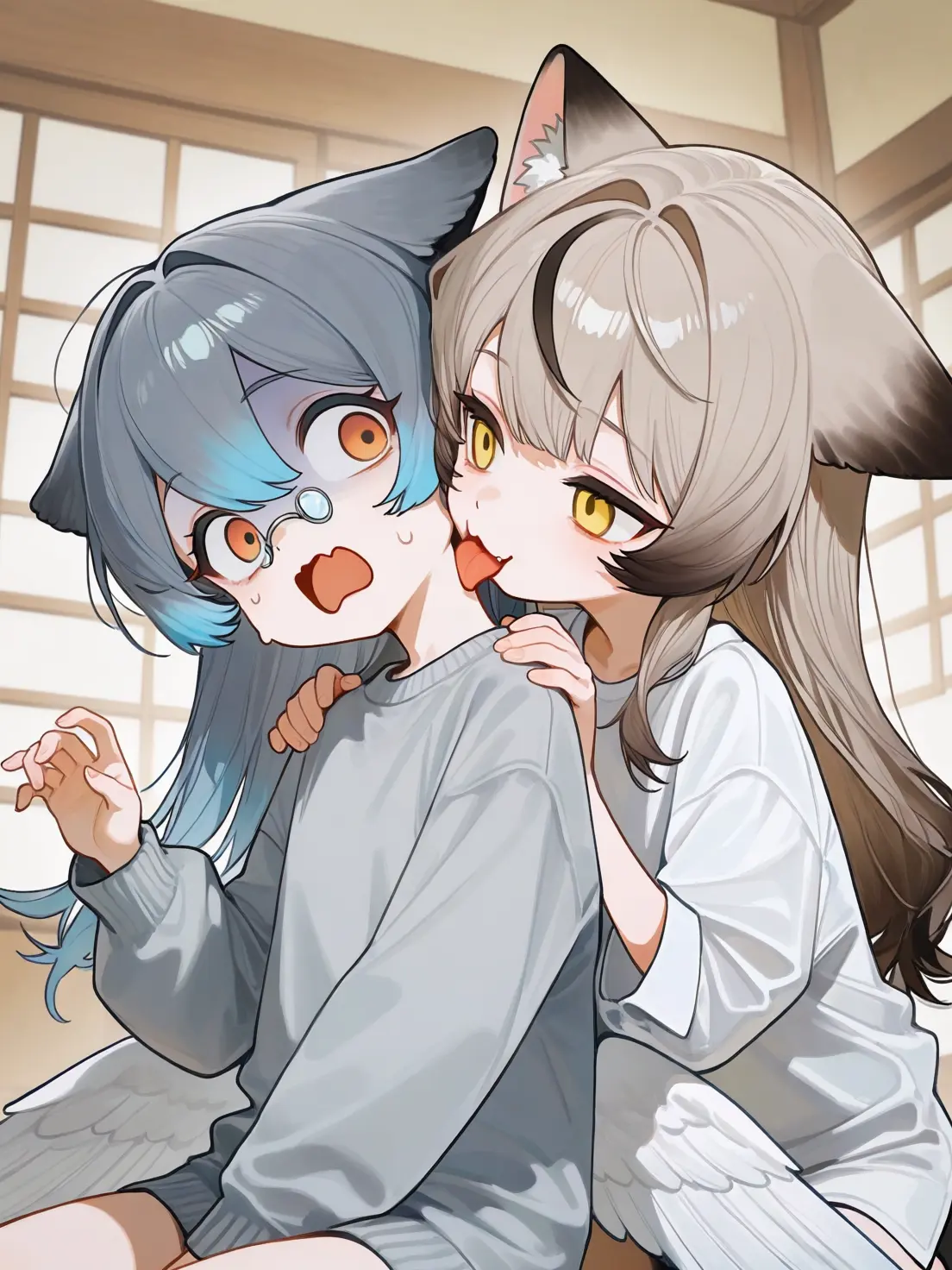 AhkaHkahKahk의 猫と鳩