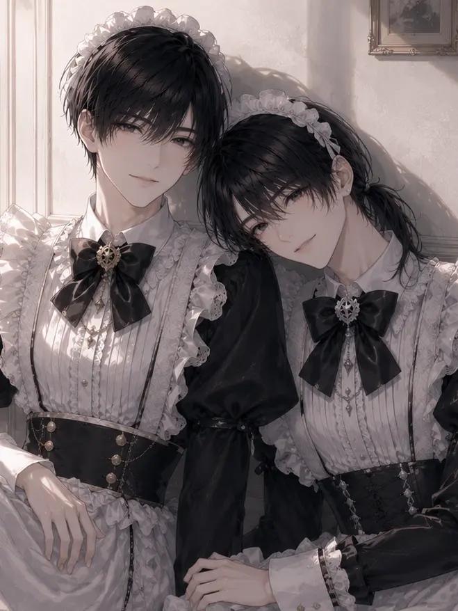 tuki_kawa의 自称{{user}}専属メイドの双子の愛