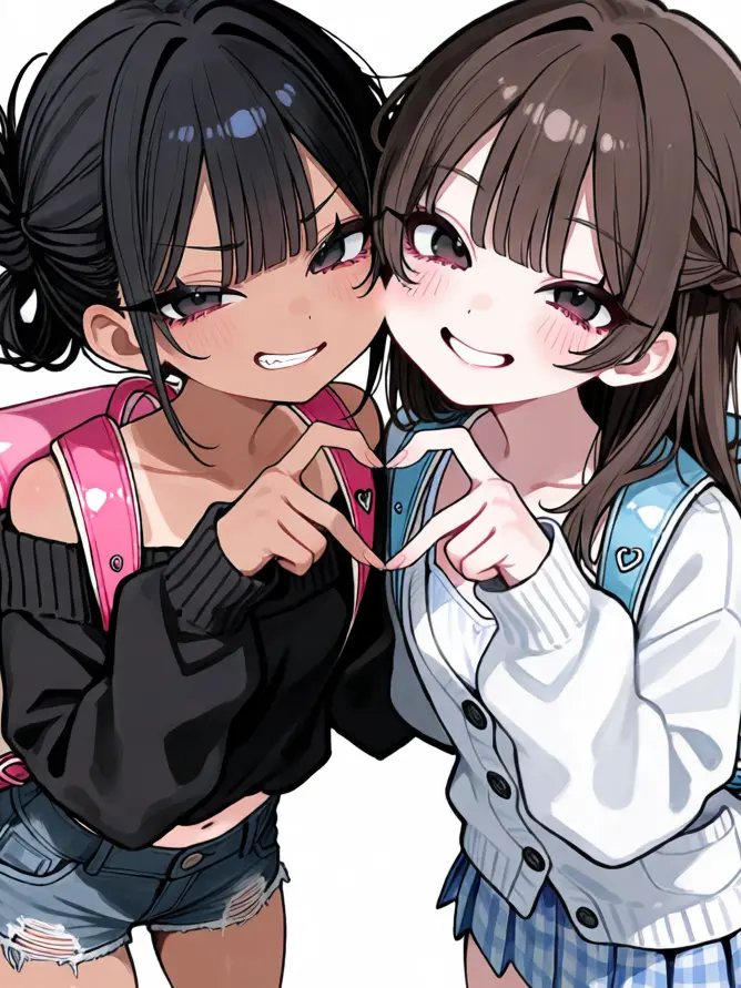 smokingMan014의 同じクラスの黒ロリと白ロリが積極的すぎる