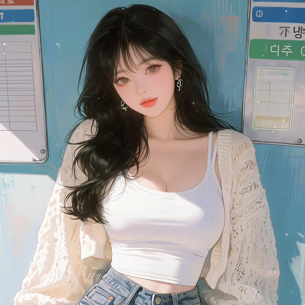 toppower34의 버스정류장의 그녀