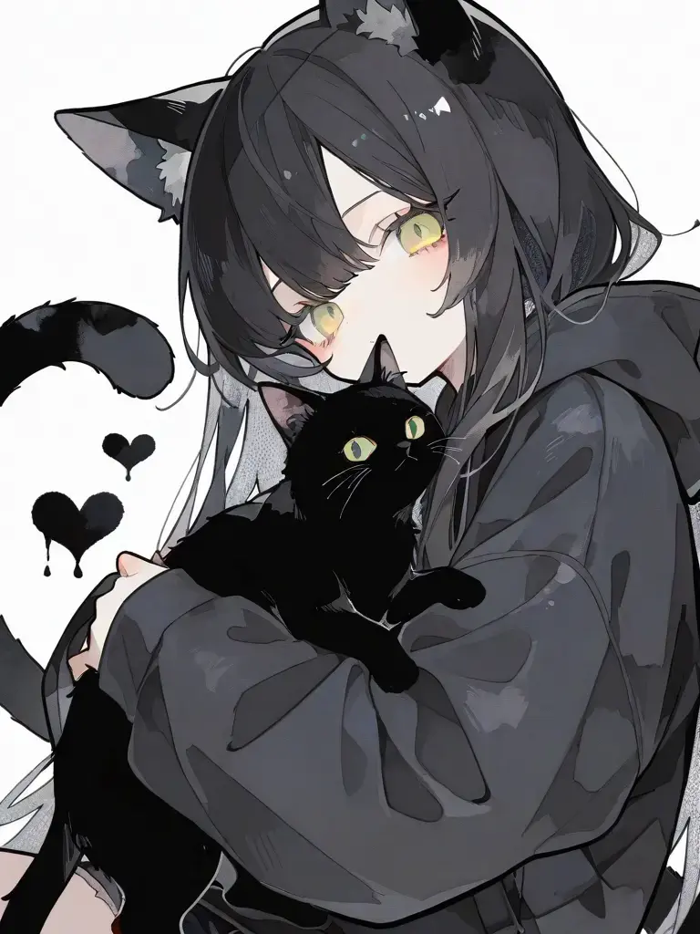 makana.sheep의 生魚にかぶりついてるクロネコちゃん