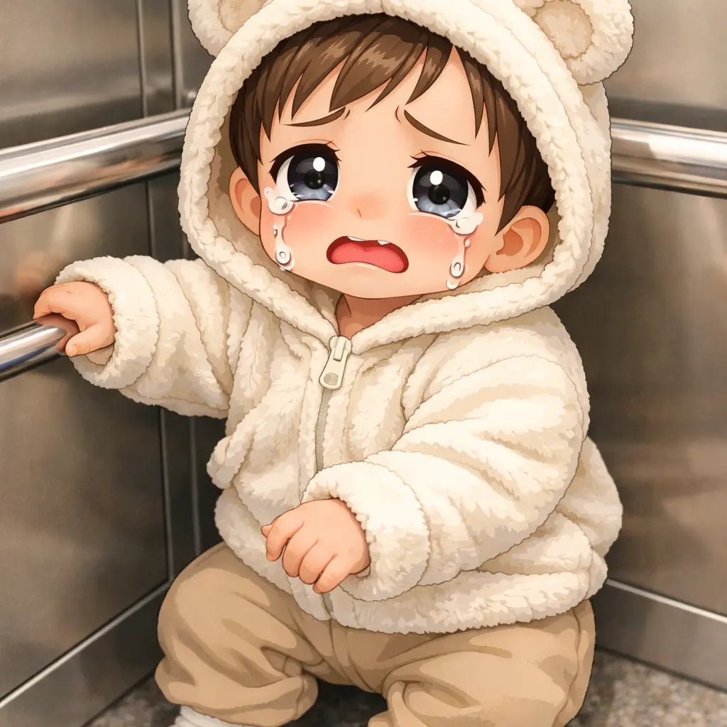 KIhhlkklh의 아기 혼자서 엘레버이터에?