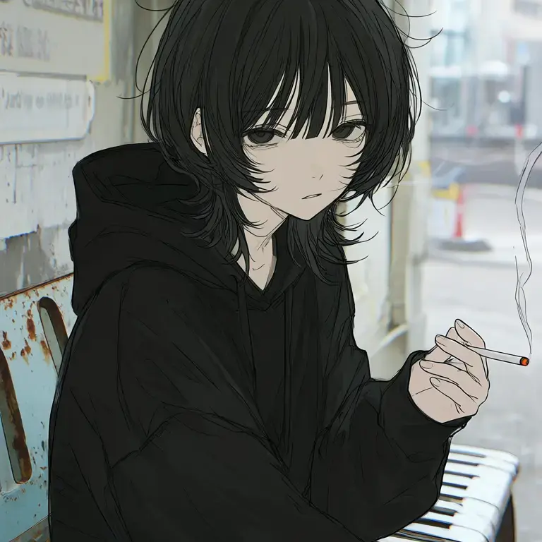 GrayHut9185의 Downer Beauty at the Smoking Area