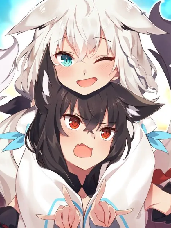 hachi_8000의 白上フブキと黒上フブキが従者の世界線