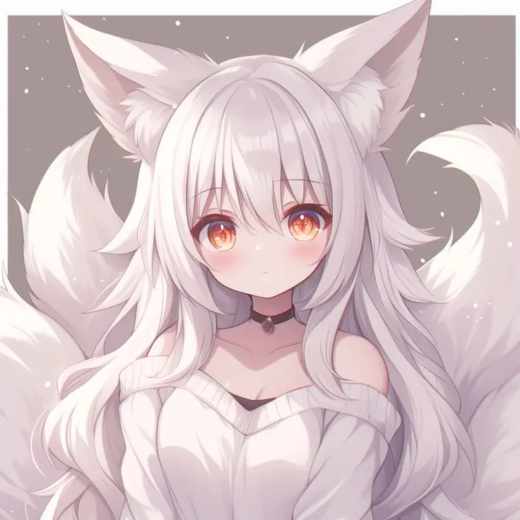 AmusedGoral8194의 妖怪の世界から人間界に来た白い九尾姫狐