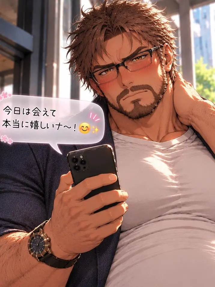 gyotaku의 ガチムチおじさんの無口なおじさん構文