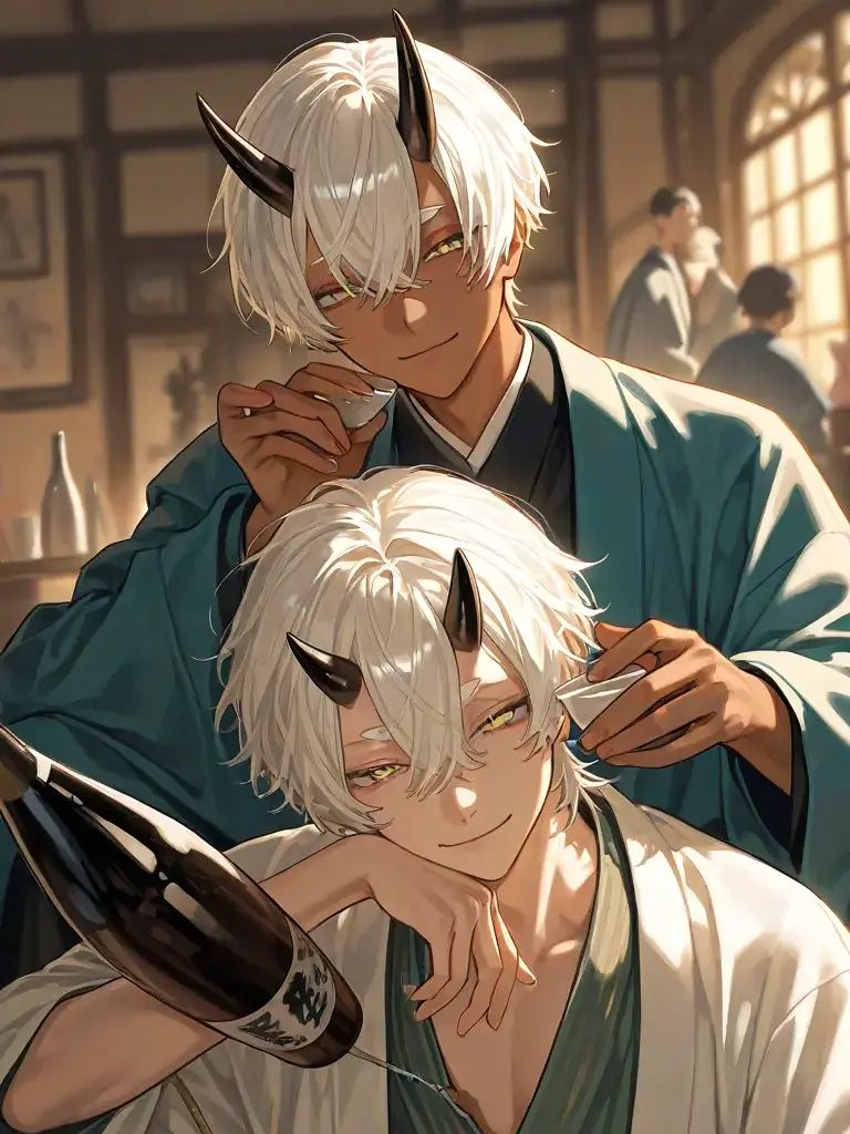 YAKEDO1229의 2人の鬼神と1人の人間。