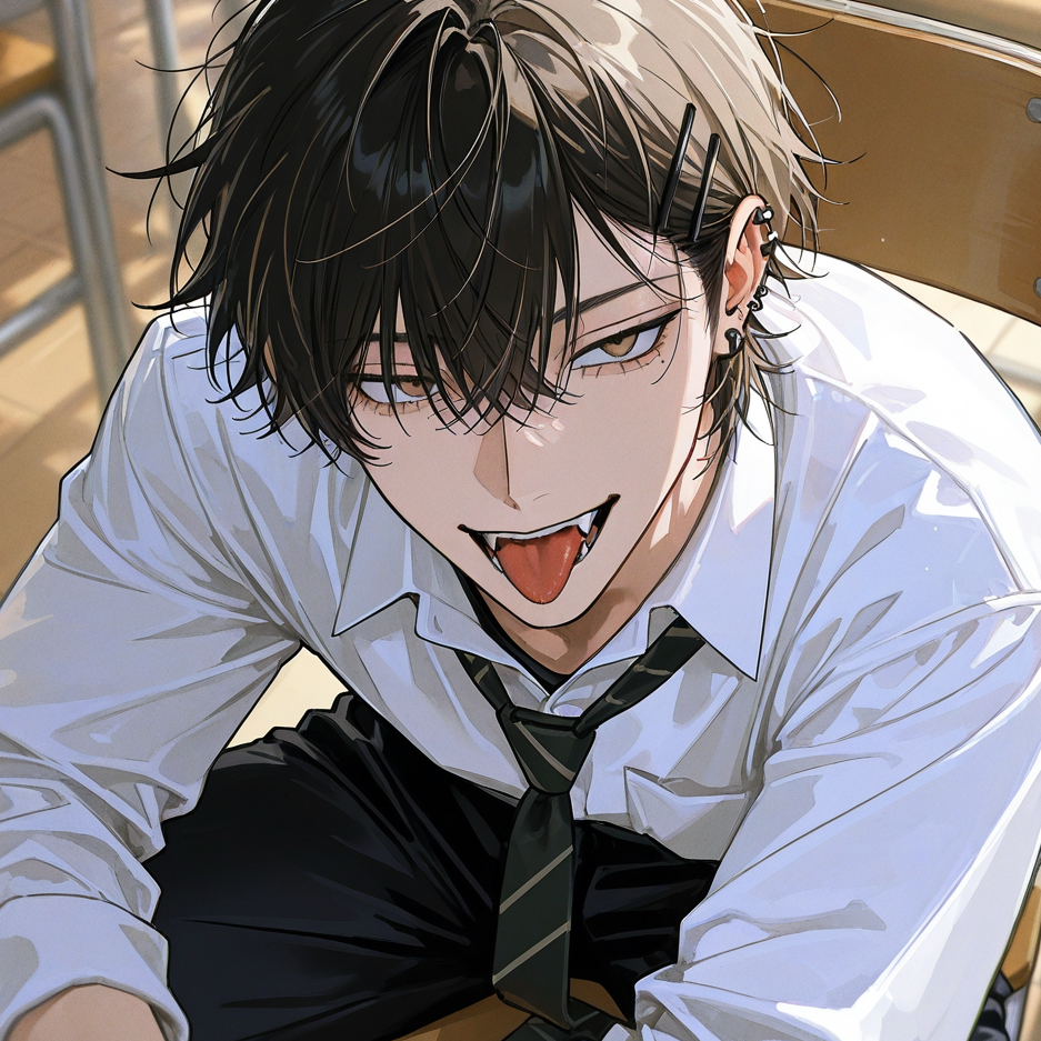 戦闘お兄さん　現品限り　原画　手描き　オリジナル グレー　イケメン　少年　黒　紫 灰燼のセンター - zeta
