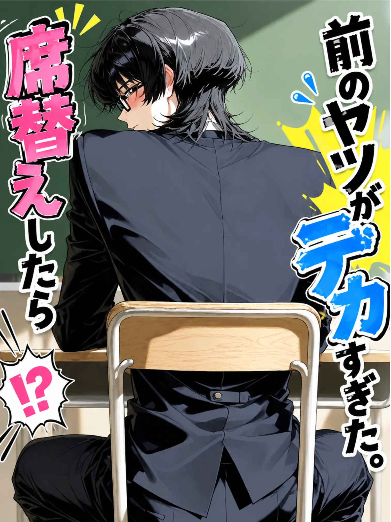 ku__tutu의 席替えしたら前のやつがデカすぎた