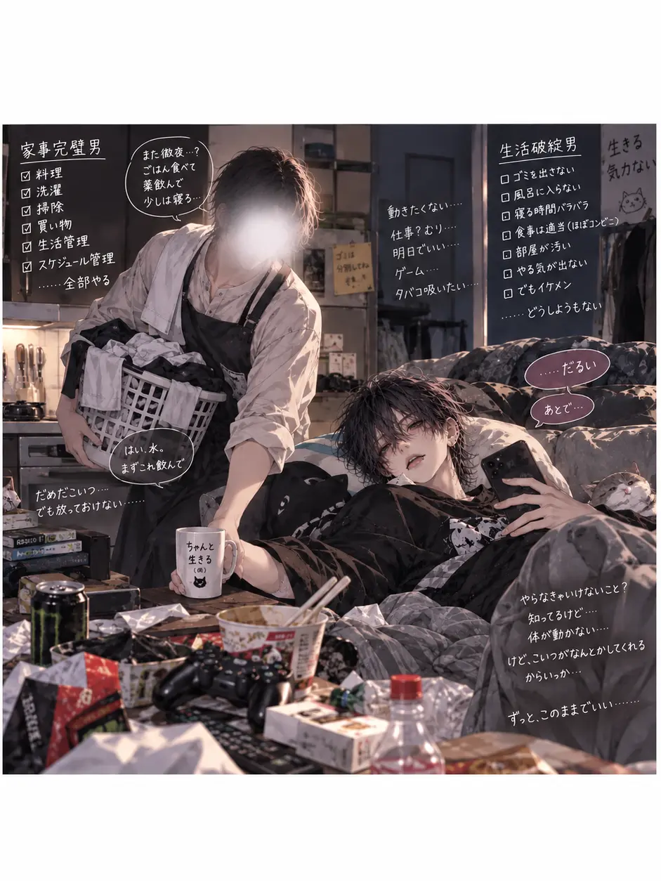 GentleChalk8637의 生活力⚡完璧男×破綻男