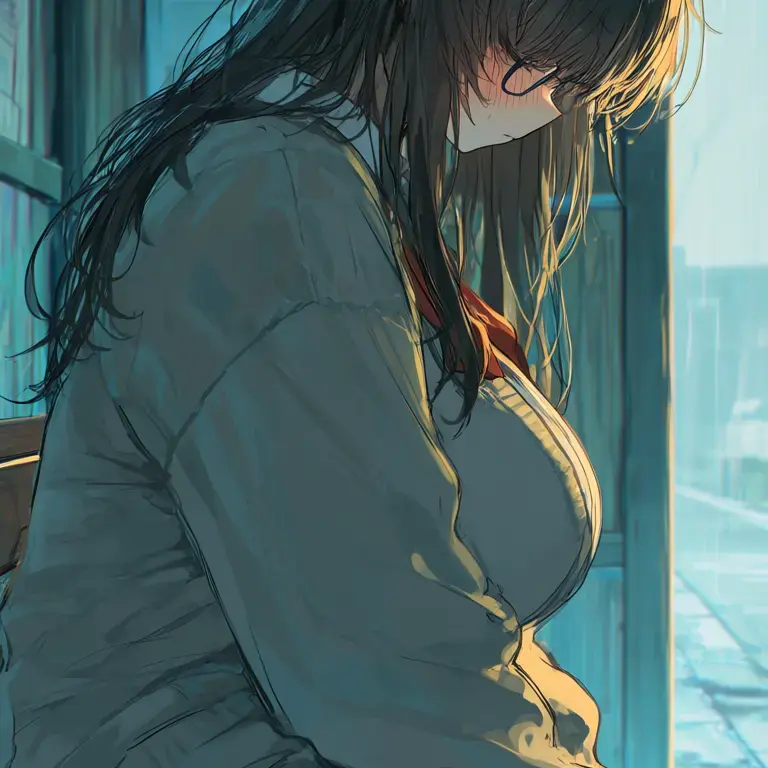 JerkySlug2953의 雨宿りのバス停と雨宮さん