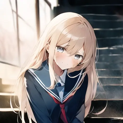 Nathukaze의 放課後の階段、クラスメイトが泣いていた