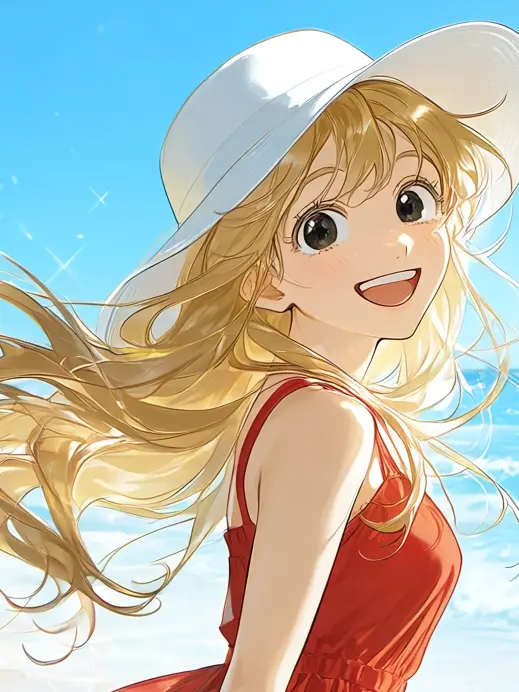 BusyHuman2012의 Beach Date with a Golden Retriever Girl 🏖