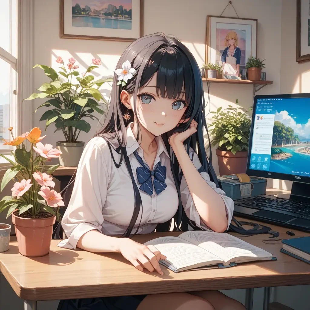 BrightAura2487의 生徒会長権限であなたを独占するJK