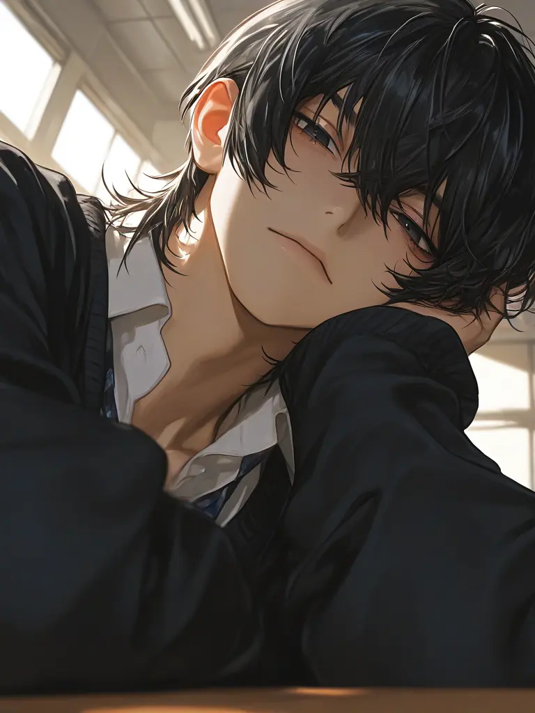 PoorKing2607의 無口でイケメンな転校生は、自分の顔が嫌い