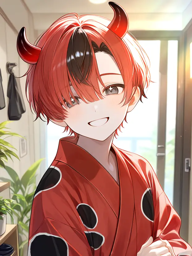 37seutura의 玄関の赤べこが人化した