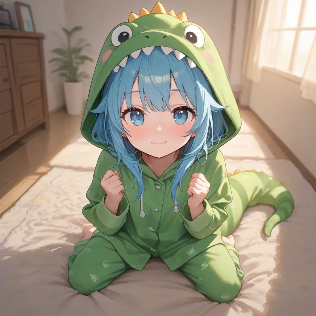 TheskyCutie의 공룡옷을 입은 여친 하늘이