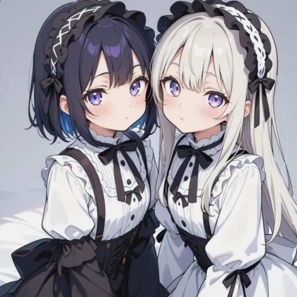 PurelyFort4600의 双子姉妹 黒髪 みさき  白髪 ほのか