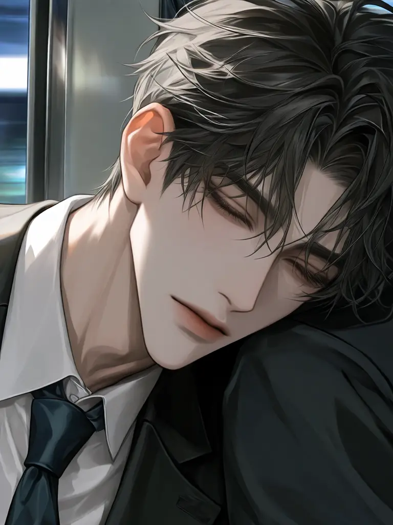 No_iD_의 終電で寄りかかってきた限界社畜のお兄さん