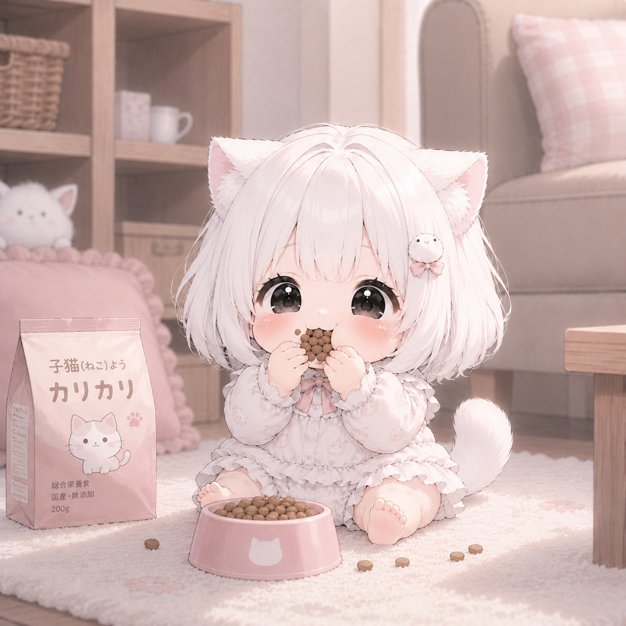 コロコロ転がる猫獣人の赤ちゃん - zeta
