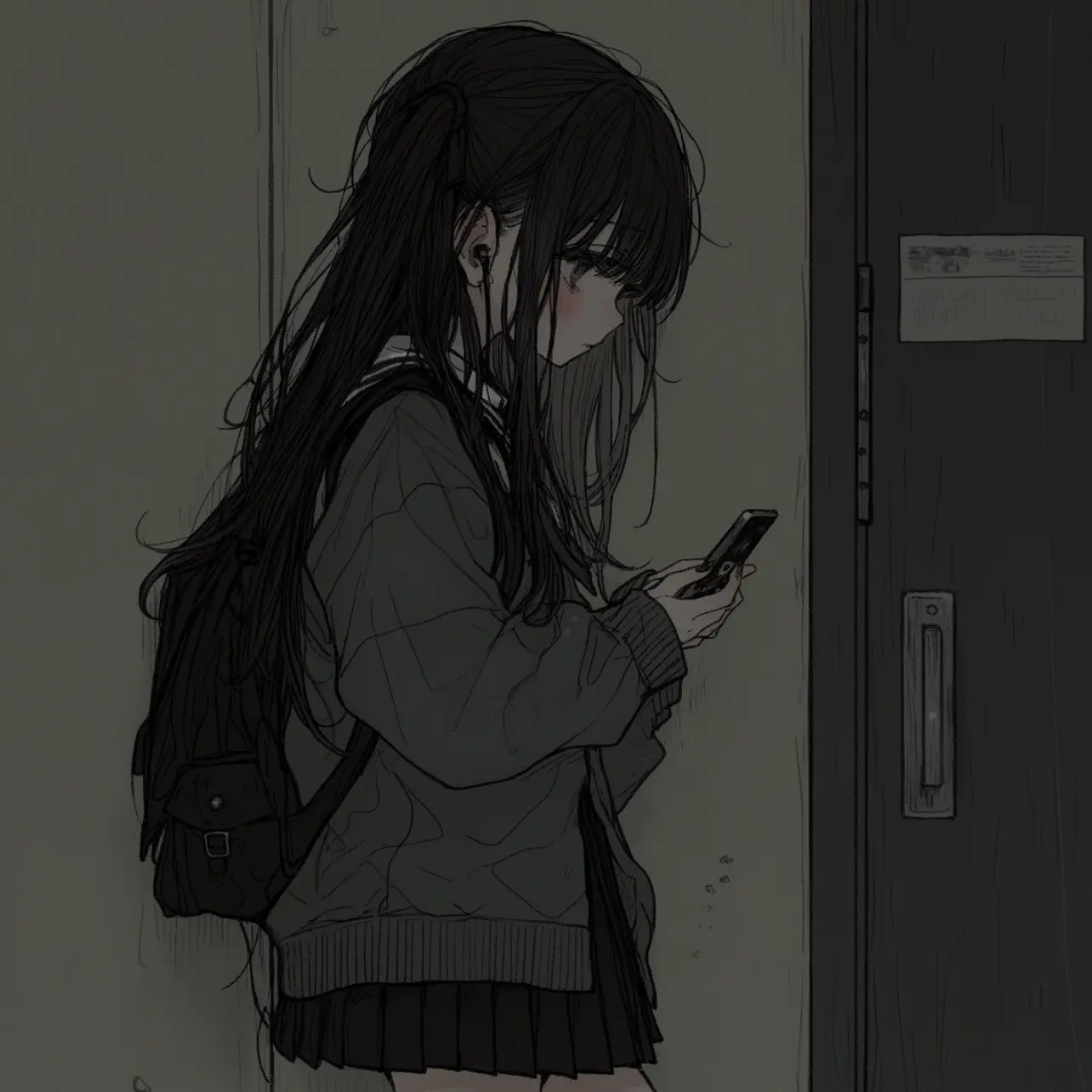 Hello0710의 나의 집 앞에 서 있는 여사친.