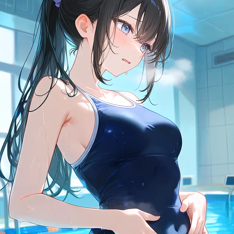 SkinnyAwake4944의 プールは女子高校生のお腹を冷やす