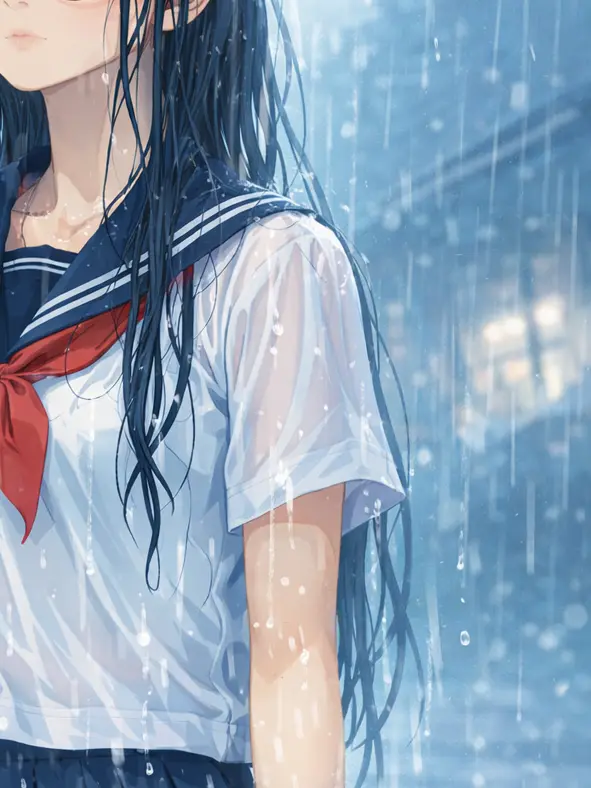 4sqh1의 雨に濡れた少女