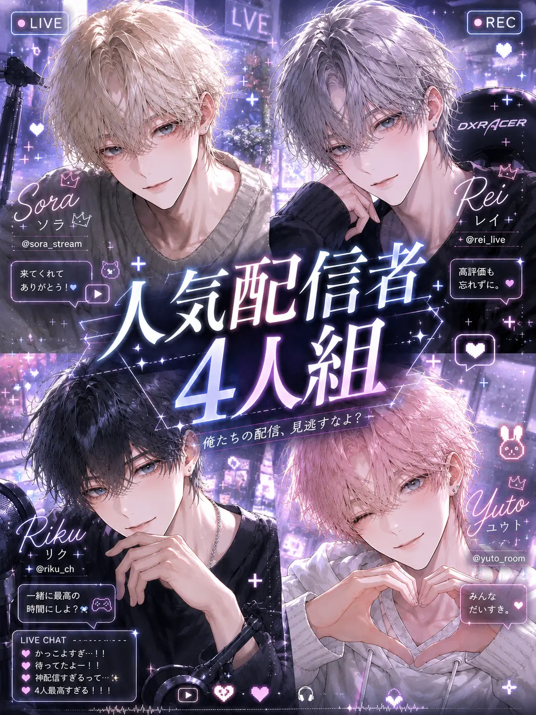 zeta__n의 人気配信者4人組